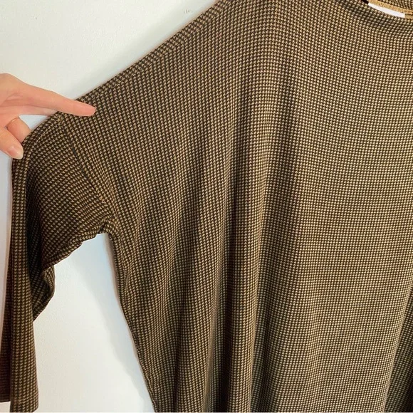 Bryn Walker Houndstooth Plaid Tunic Brown & Black Womens size L - Picture 6 of 10